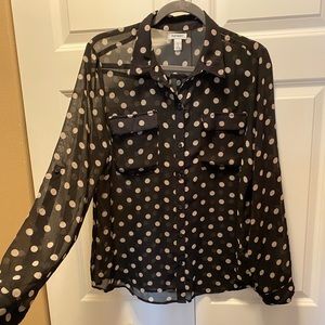 Polka-Dot Sheer Blouse